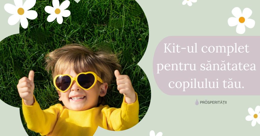 copil fericit cu ochelari de soare si bluza galbena abordare holistica kit doTERRA kids ulei esential